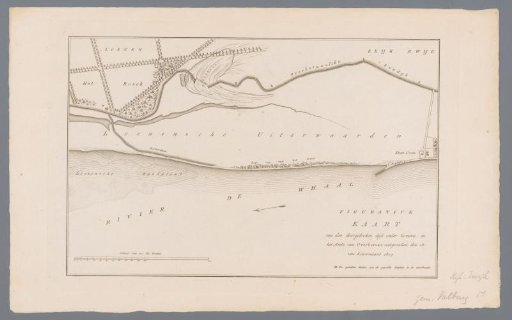 Map of the dike breach near Loenen, 1809