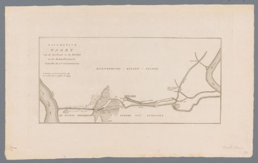 Map of the dike breach in the Bommelerwaard, 1809