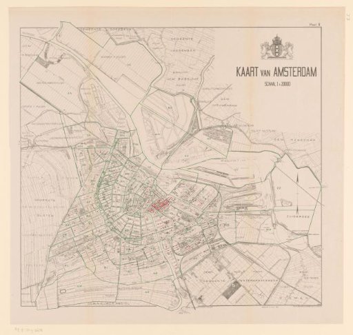 Reproduction of a Map of Amsterdam with City Expansions