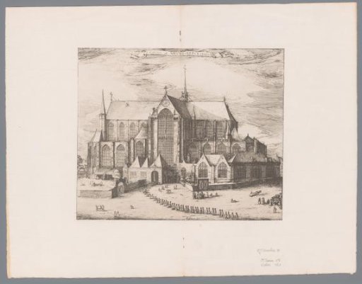 Aerial view of the rear of the New Church in Amsterdam, 1544