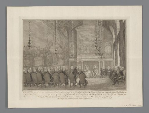 William V and Wilhelmina of Prussia received by the council, 1768