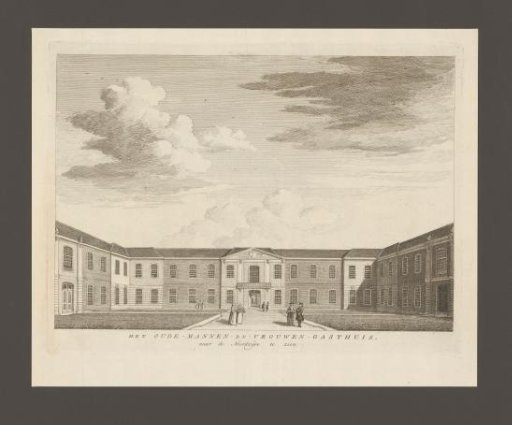 View of the Oudemannenhuis in Amsterdam, looking north