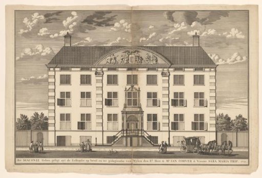 View of the front facade of the Corvershof in Amsterdam