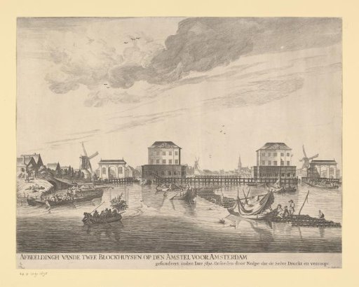 View of the two Blokhuizen in the Amstel, 1651-1654