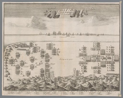 Deployment of the States and Spanish armies facing each other on the beach at Nieuwpoort
