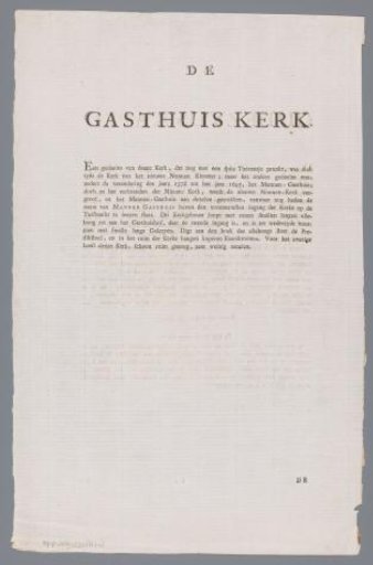 Description of the Gasthuiskerk in Amsterdam