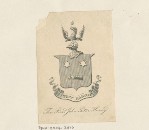 Ex libris of The Rev. John Peter Hardy