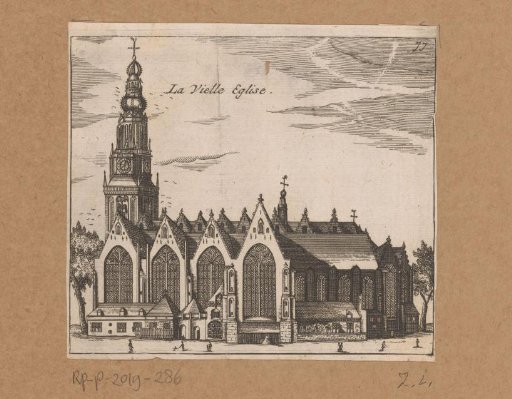 View of the Oude Kerk in Amsterdam