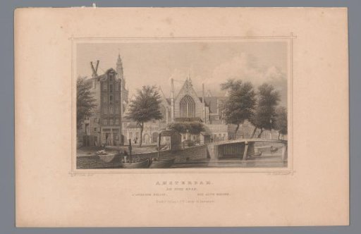 View of the Oude Kerk in Amsterdam from the Oudezijds Voorburgwal