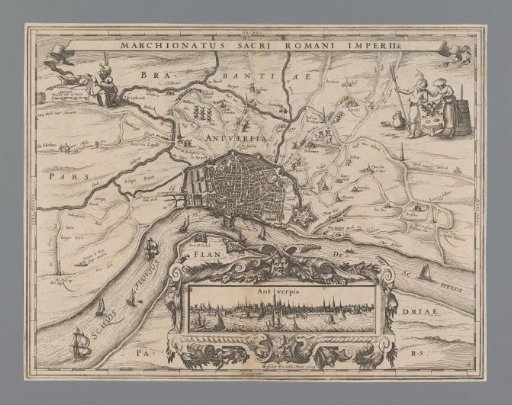 Map of Antwerp with city view