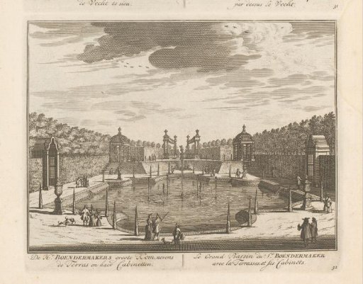 View of the garden of the country estate Boom en Bosch near Breukelen