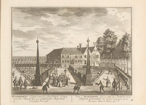 View of the garden of the country estate Ouderhoek near the pleasure house