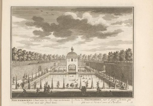 View of the Garden with Pond and Playhouse of the Country Estate Nieuwerhoek