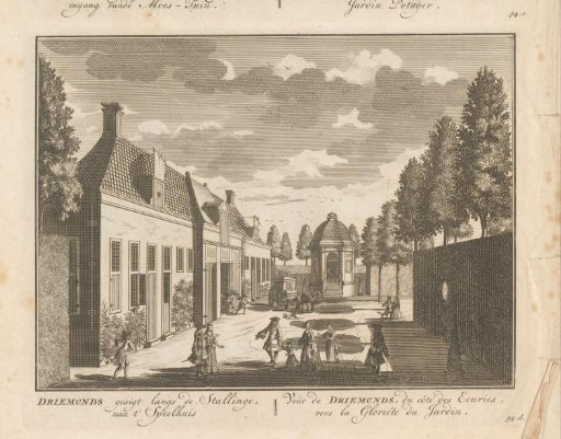 View of the stable and the pleasure house of the country estate Driemond