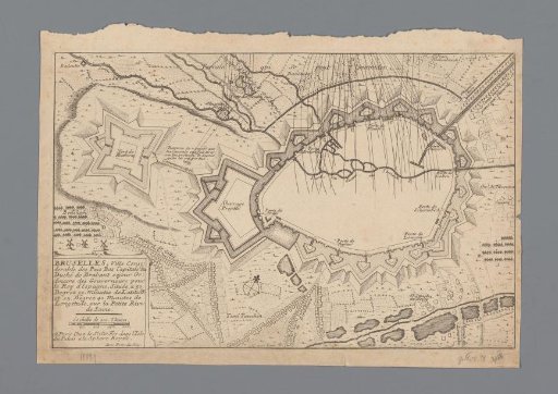 Map of Brussels with fortifications