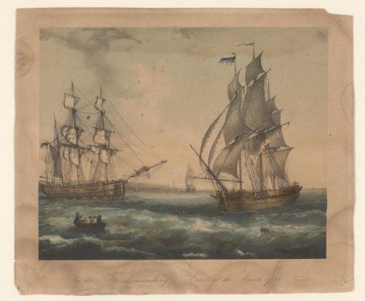 Two ships at the mouth of the Thames