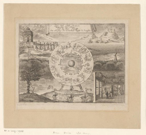 Zodiac belt surrounded by Biblical scenes and a figure on his deathbed