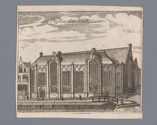View of the Old Lutheran Church in Amsterdam
