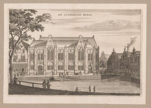 View of the Old Lutheran Church in Amsterdam