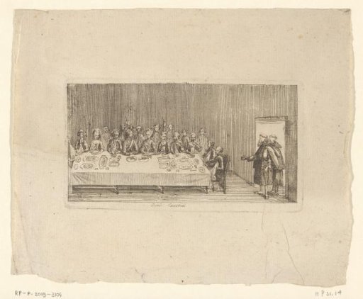 Monks begging at a feast