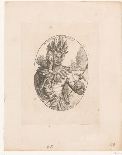 Original inhabitant of Mississippi with a feather headdress