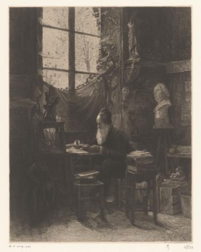Adolphe-Victor Geoffroy de Chaume in his workshop