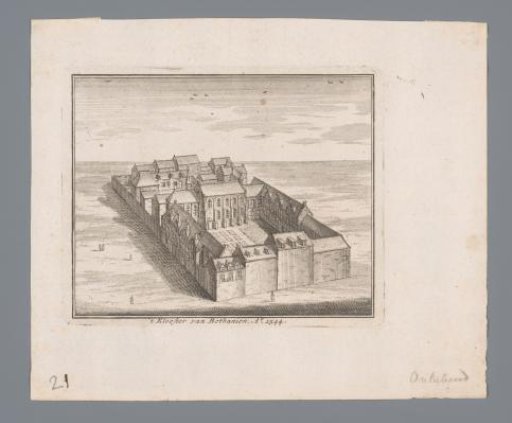 Bird's-eye view of the Bethaniënklooster in Amsterdam