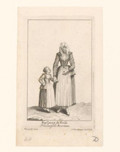 Frisian Peasant Woman with Her Daughter by the Hand