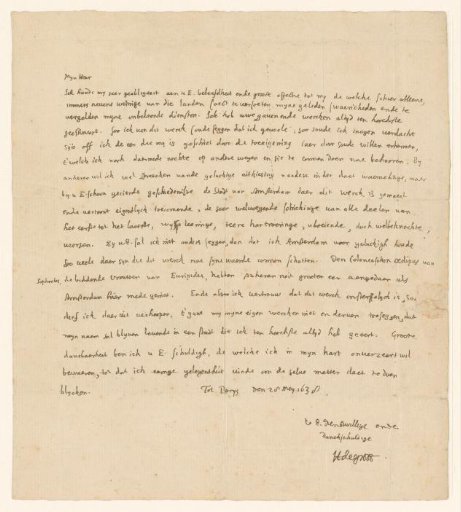 Letter from Hugo de Groot to Joost van den Vondel