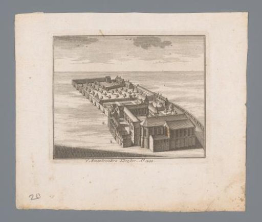 Aerial view of the Minderbroedersklooster in Amsterdam