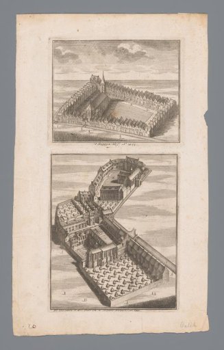 Aerial view of the Begijnhof and the Oude and Nieuwe Nonnenklooster in Amsterdam