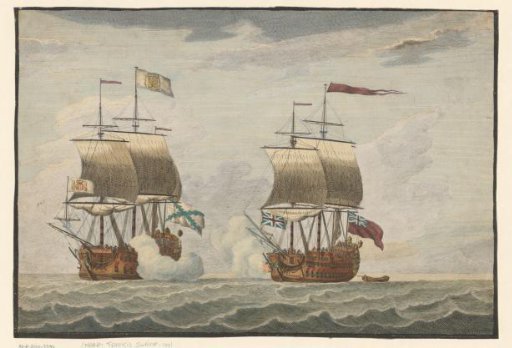 George Anson on the Centurion firing on the ship Nuestra Señora de Covadonga off Manila