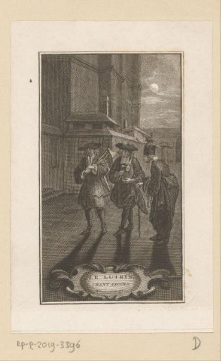 Three men on the street at night