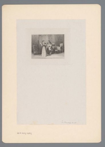A Man Shows a Letter to a Woman with a Fan