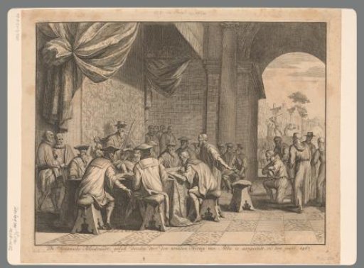 Alba presiding over the Spanish Blood Council, 1567