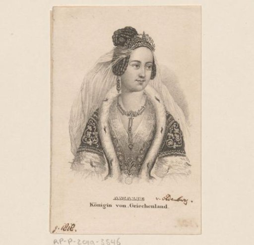 Portrait of Amalia of Oldenburg, Queen of Greece