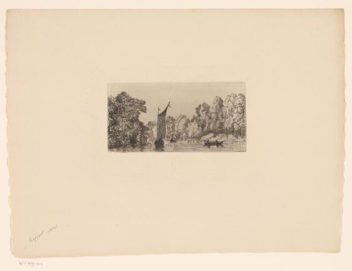 Pond with Boats Surrounded by Wooded Area