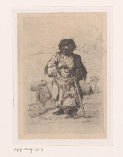 Flemish beggar with a walking stick