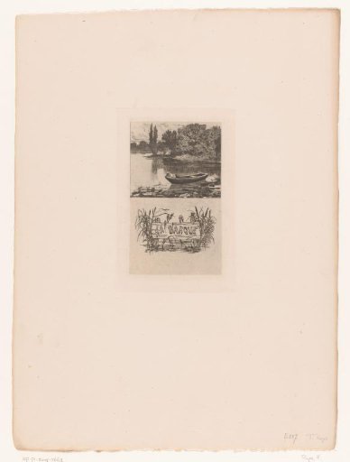 Figure lying in a rowboat on a lake
