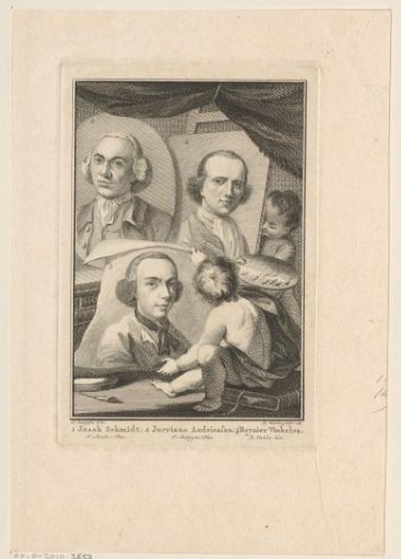 Portraits of Izaak Schmidt, Jurriaan Andriessen and Reinier Vinkeles