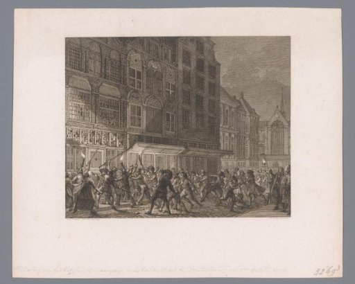 Plundering of the coffee house Quincampoix in Amsterdam, 1720
