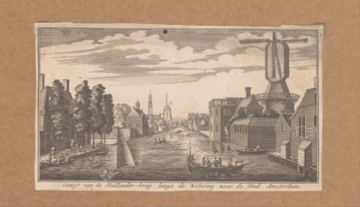 View of Amsterdam from the Stadlanderbrug, along the canal