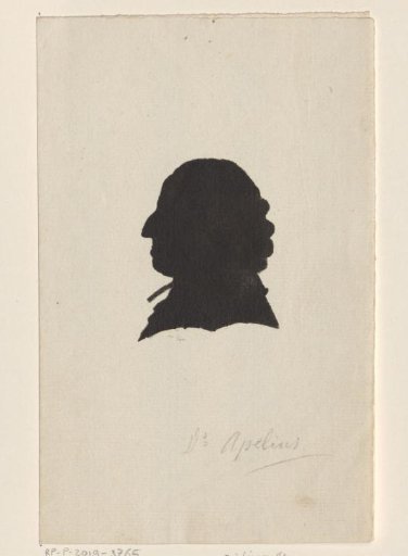 Silhouette portrait of a man, possibly Johann Conrad Appelius