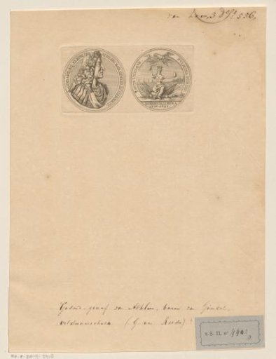 Medal with portrait of Godard, Baron van Reede-Ginckel, Count of Athlone
