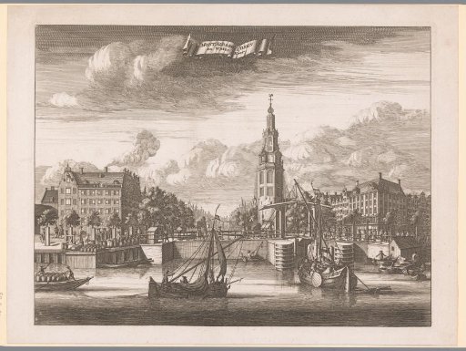 View of the Montelbaanstoren in Amsterdam