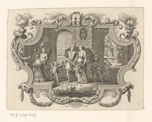 Honour (Honos) and Valour (Virtus) Walking Through a Garden