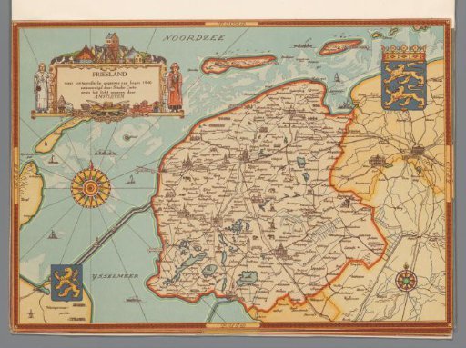 Map of Friesland, 1940