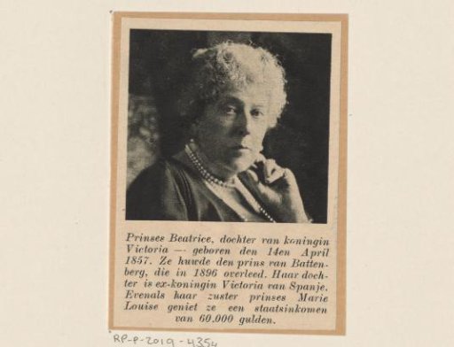 Portrait of Beatrice of Saxe-Coburg and Gotha