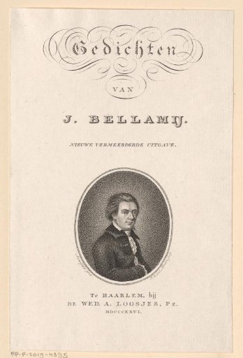 Title page for: Jacobus Bellamy, Poems, 1826