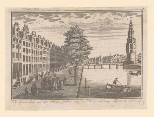 View of the Binnenkant and the Montelbaanstoren in Amsterdam